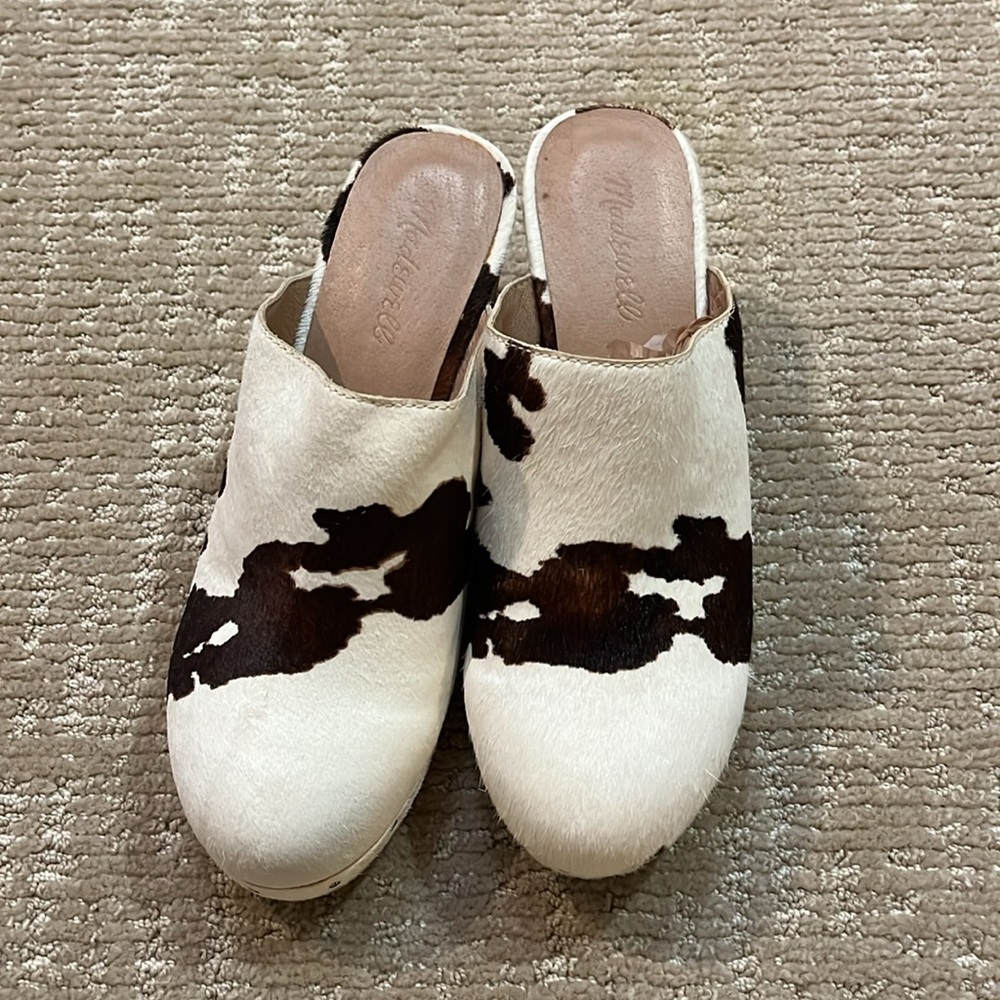 Madewell Ayana Clog in Cow Print Calf Hair Size 8 - Picture 9 of 13